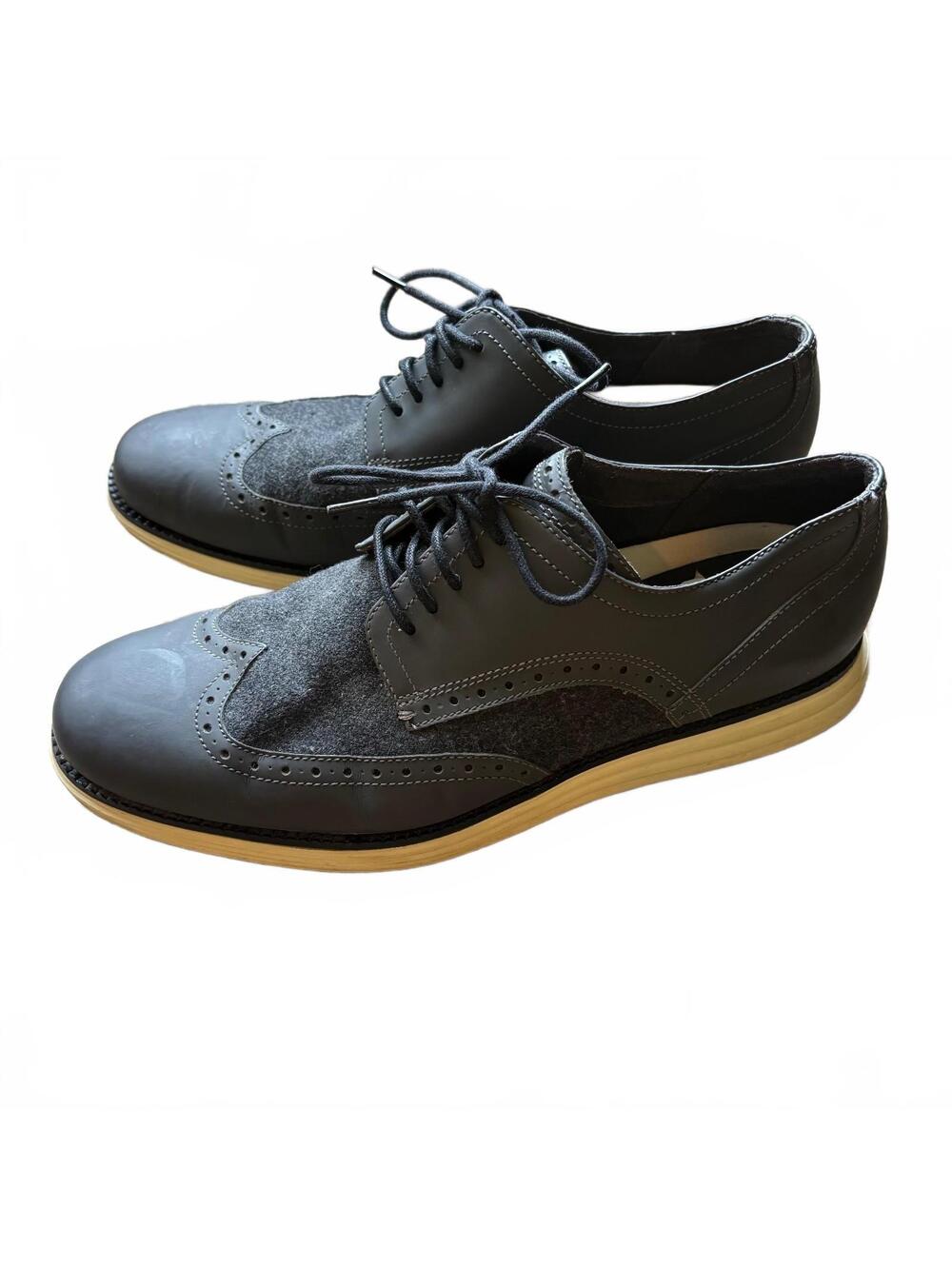 Cole Haan OriginalGrand Leather & Wool Wingtip Oxfords Sz 10.5
